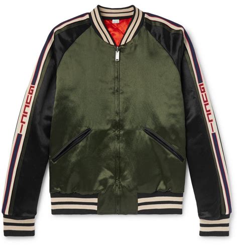 gucci twill bomber jacket|Gucci bomber jacket price.